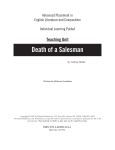 Death of a Salesman - Adavnced Placement Teaching Unit Sample