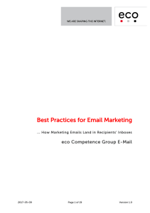 Best Practices for Email Marketing - Kompetenzgruppe E-Mail