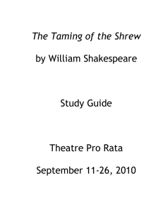 The Taming of the Shrew by William Shakespeare Study Guide