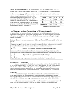 15-7 Entropy and the Second Law of Thermodynamics