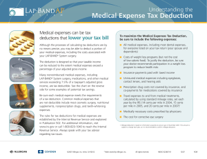 Medical Expense Tax Deduction - Texarkana Lap Band Weight Loss