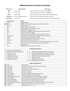 BibleWorks Shortcuts and Command Line Searches