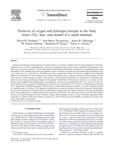 Turnover of oxygen and hydrogen isotopes in the body water, CO2