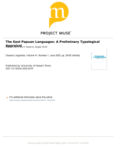 The East Papuan Languages: A Preliminary Typological Appraisal