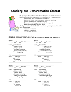 general information on the Speaking and Demonstration Contest.