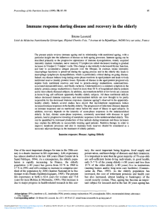 Immune response during disease and recovery in the elderly