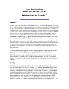 Information on Vitamin C