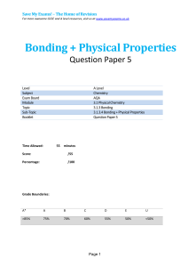 Bonding + Physical Properties