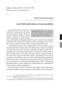John McDowell`s theory of moral sensibility