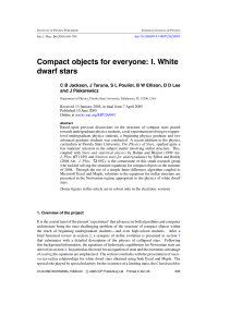 Compact objects for everyone: I. White dwarf stars - Rose