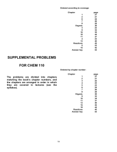 SUPPLEMENTAL PROBLEMS FOR CHEM 110