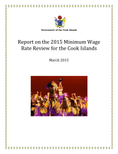 Report on the 2015 Minimum Wage Rate Review for the Cook Islands