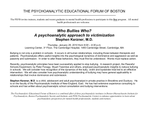Who Bullies Who? A psychoanalytic approach to victimization