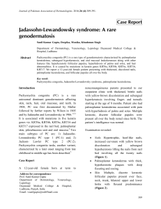 Case Report Jadassohn-Lewandowsky syndrome: A rare