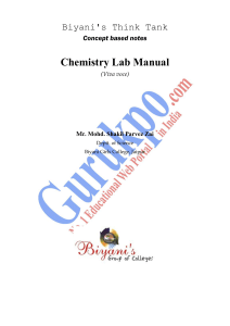 Concept based notes Chemistry Lab Manual