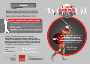 Golf Back Pain Booklet. - Advanced Physiotherapy Centres