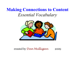 Making Connections to Content Essential Vocabulary