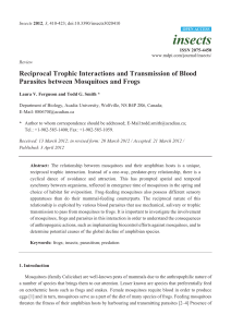 Reciprocal Trophic Interactions and Transmission of Blood Parasites