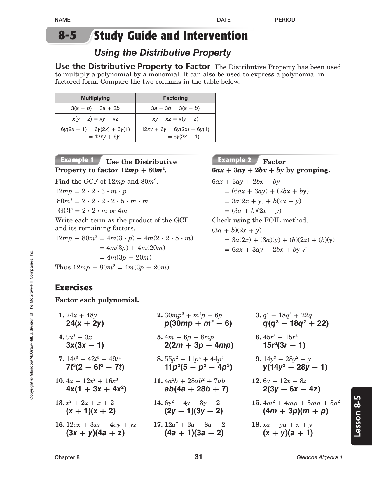 Answers Teacherweb