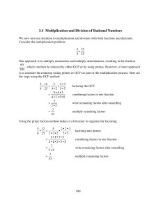 3.4 Multiplication and Division of Rational Numbers