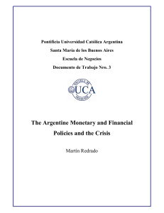 The Argentine Monetary and Financial Policies and the Crisis