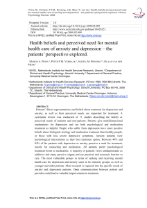 Health beliefs and perceived need for mental health care