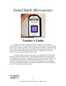 Lesson Plan, GeneChip® Microarrays: Teacher`s Guide