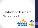 Endocrine Issues in Trisomy 21