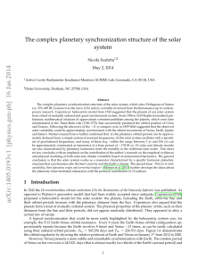 The complex planetary synchronization structure of the solar system