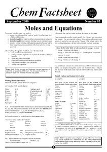 Moles and Equations