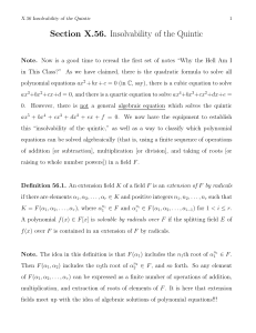 Section X.56. Insolvability of the Quintic