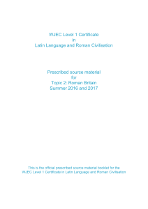 WJEC Level 1 Certificate in Latin Language and Roman Civilisation