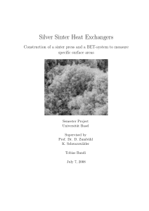 Silver Sinter Heat Exchangers - Zumbuhl lab