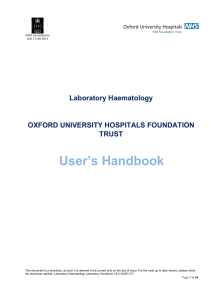 Laboratory Haematology User`s Handbook