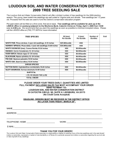 loudoun soil and water conservation district 2009 tree seedling sale