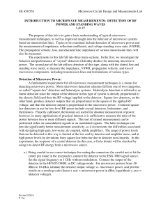 Introduction to Microwave Measurements, I