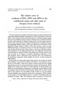 The relative rates of synthesis of DNA, sRNA and rRNA in the