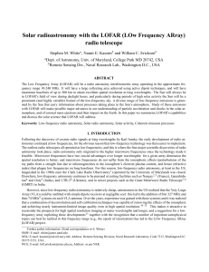 Solar radioastronomy with the LOFAR (LOw Frequency ARray) radio