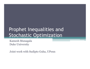 Prophet Inequalities and Stochastic Optimization