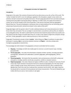 STANDISH 1 A Geography Curriculum for England 2011