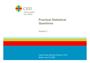 Practical Statistical Questions
