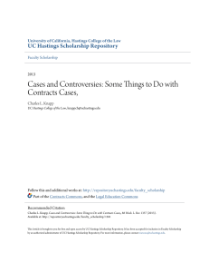 Cases and Controversies: Some Things to Do with Contracts Cases,