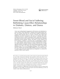Sweet Blood and Social Suffering: Rethinking Cause