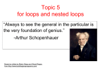 Topic 5 for loops and nested loops