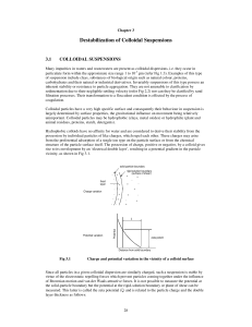 Destabilisation of colloidal suspensions