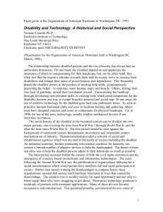 Disability and Technology: A Historical and Social Perspective