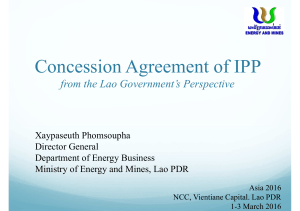 Concession Agreement of IPP - Department of Energy Business