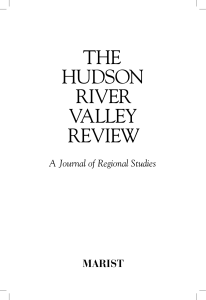 Regional History Forum Vol 22.1 - The Hudson River Valley Institute