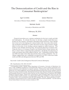 The Democratization of Credit and the Rise in Consumer Bankruptcies