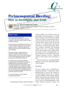 Perimenopausal Bleeding: How to Investigate and Treat
